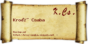 Kroó Csaba névjegykártya