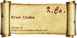 Kroó Csaba névjegykártya