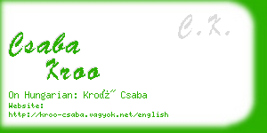 csaba kroo business card